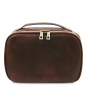 Preview: Tuscany Leather Kulturtasche aus Leder "Marvin" dunkelbraun