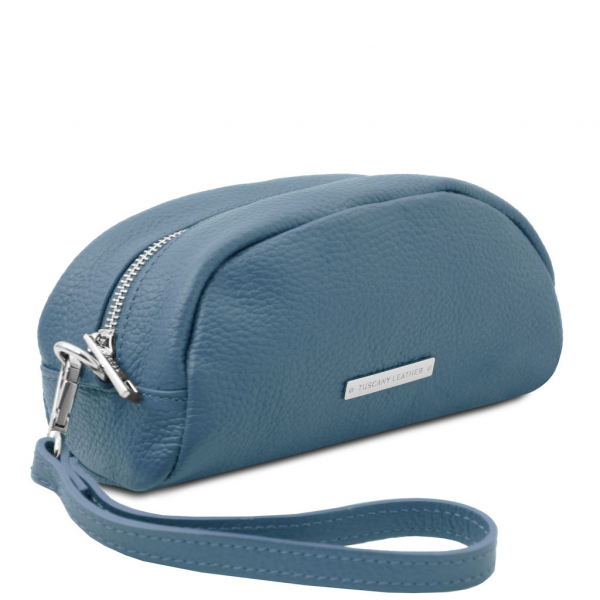 Tuscany Leather Kosmetiktasche Clutch himmelblau