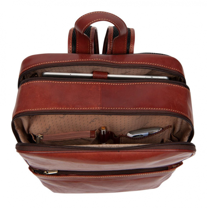 Tony Perotti Leder-Rucksack  Laptop Interieur